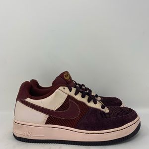 burgundy high top air force ones